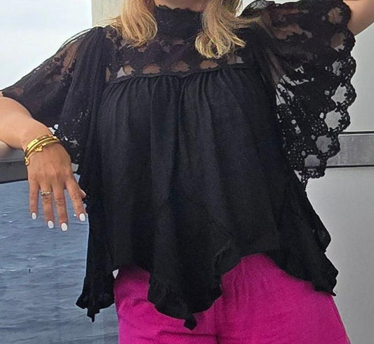 Boho Lace Trim Top