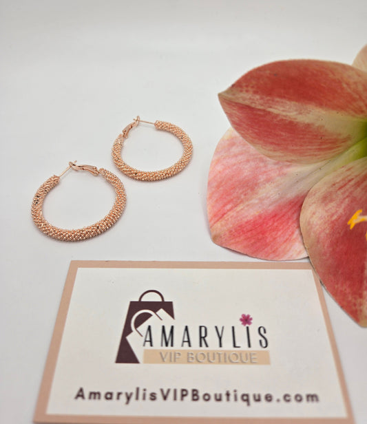 rose gold hoops, shimmer earrings, elegant accessories, lightweight jewelry, versatile earrings, boho chic style