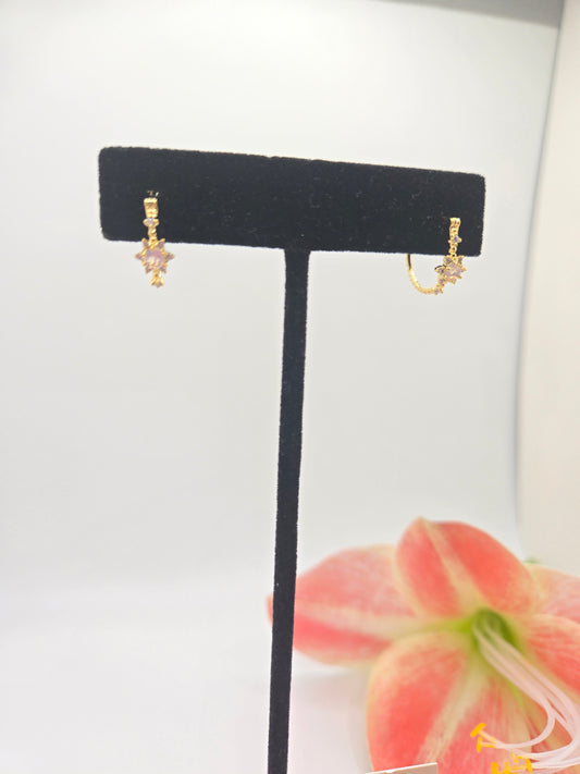 Twinkle Pave Star Mini Huggies