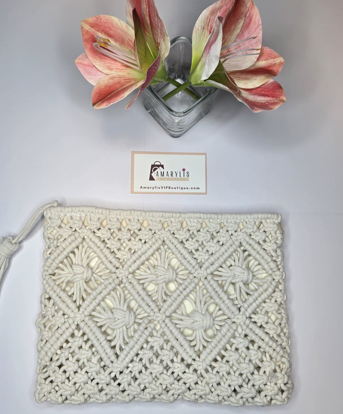 Crochet Clutch Tassel Bag