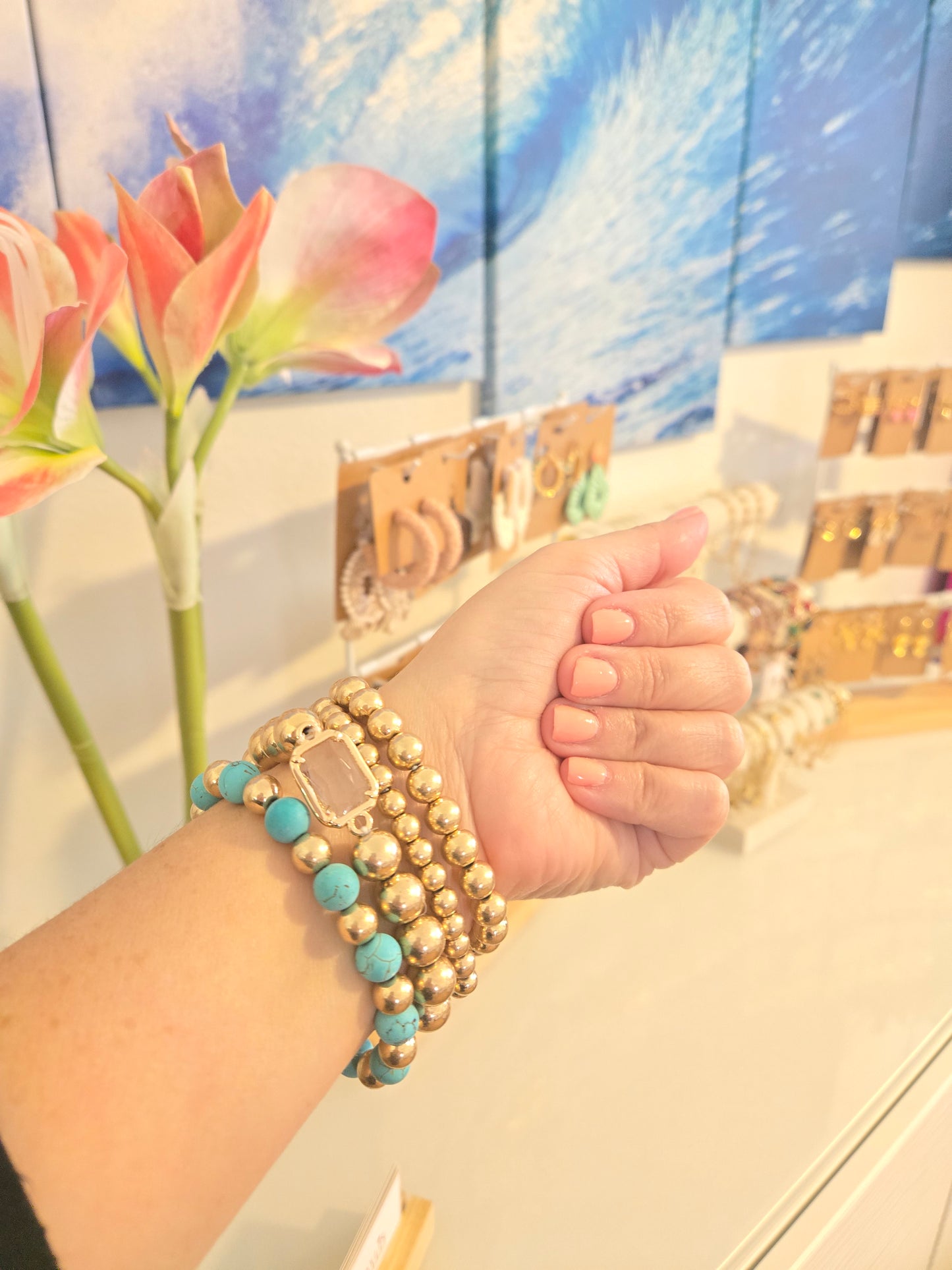 Versatile Metallic Beaded Bracelet