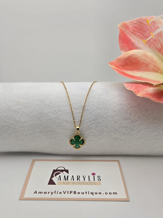 Four leaf Green Clover Necklace
