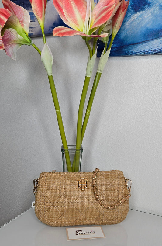 crossbody bag, convertible straps, quilted straw, neutral accessories, versatile handbag, boho chic, summer purse, Caroline Hill style, everyday crossbody, casual glam, amarylisvipboutique