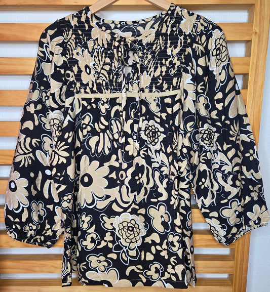 boho style, floral blouse, women’s fashion, bohemian clothing, casual outfit, summer looks, black, amarylisvipboutique