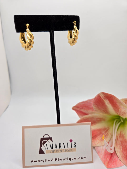 Braided Hoop Earrings in 18K Gold (Non-Tarnishing)