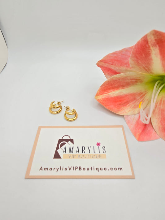 Tarnish-Resistant Double C Hoop Earrings