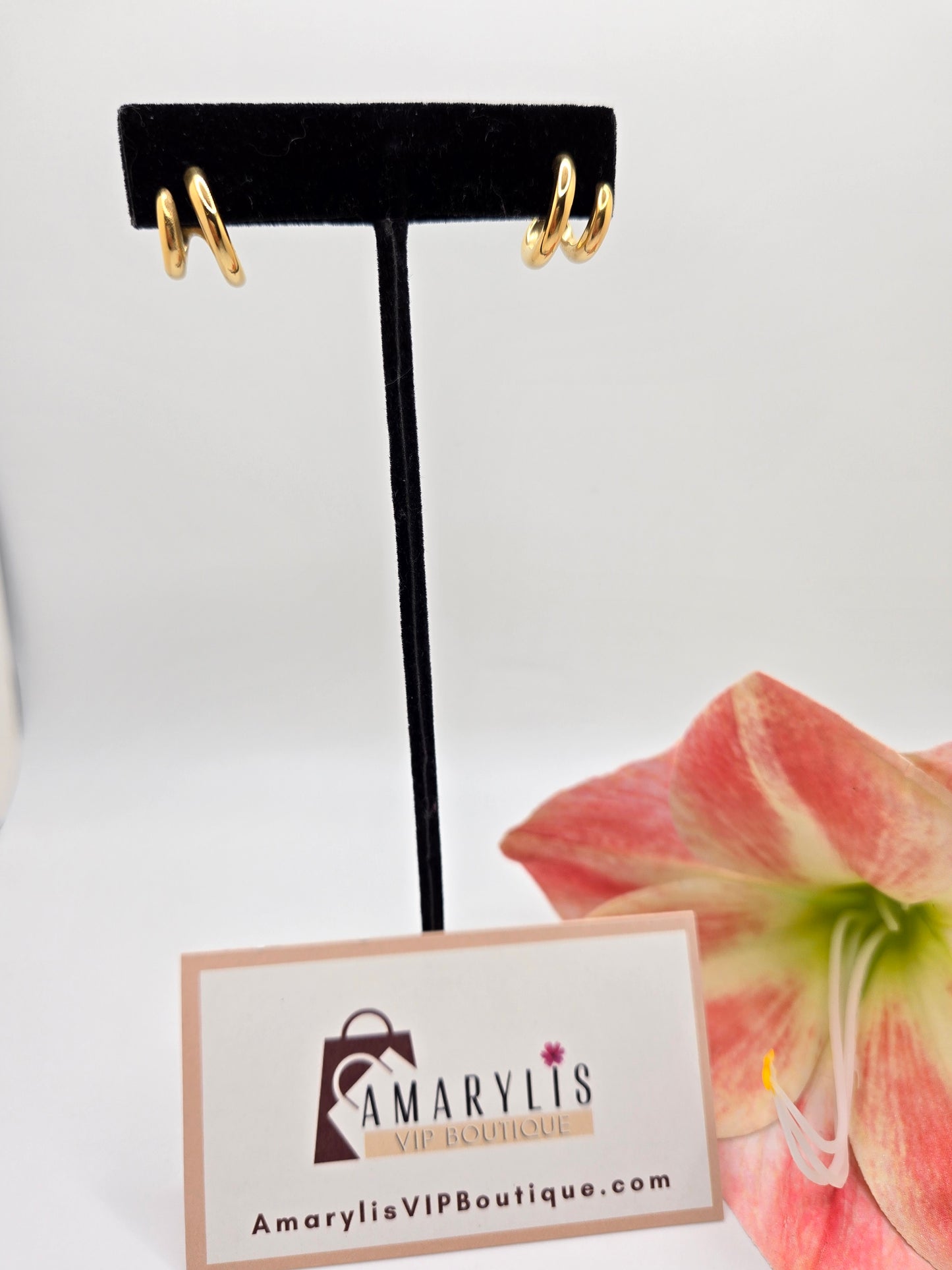 Tarnish-Resistant Double C Hoop Earrings