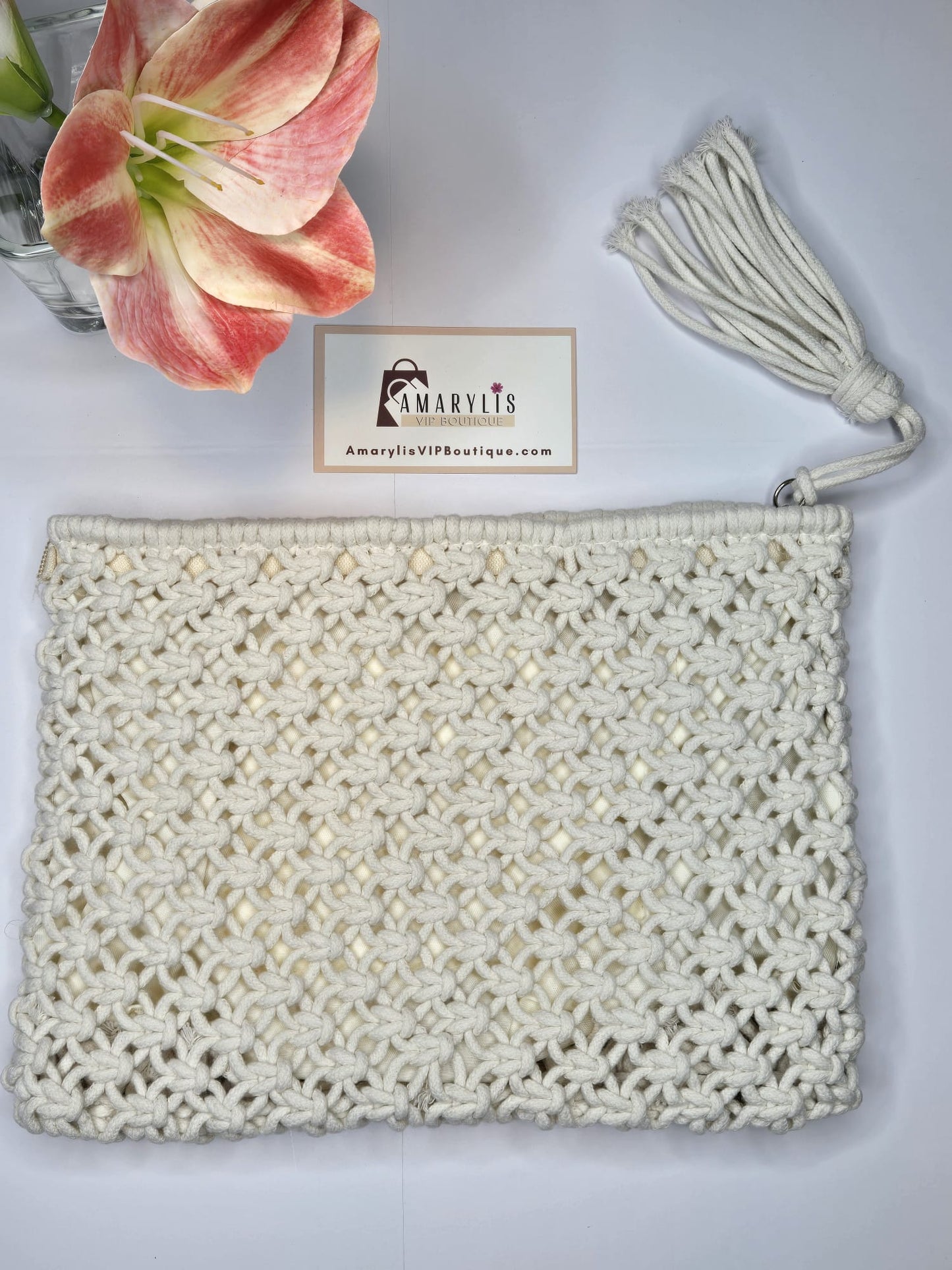 Crochet Clutch Tassel Bag