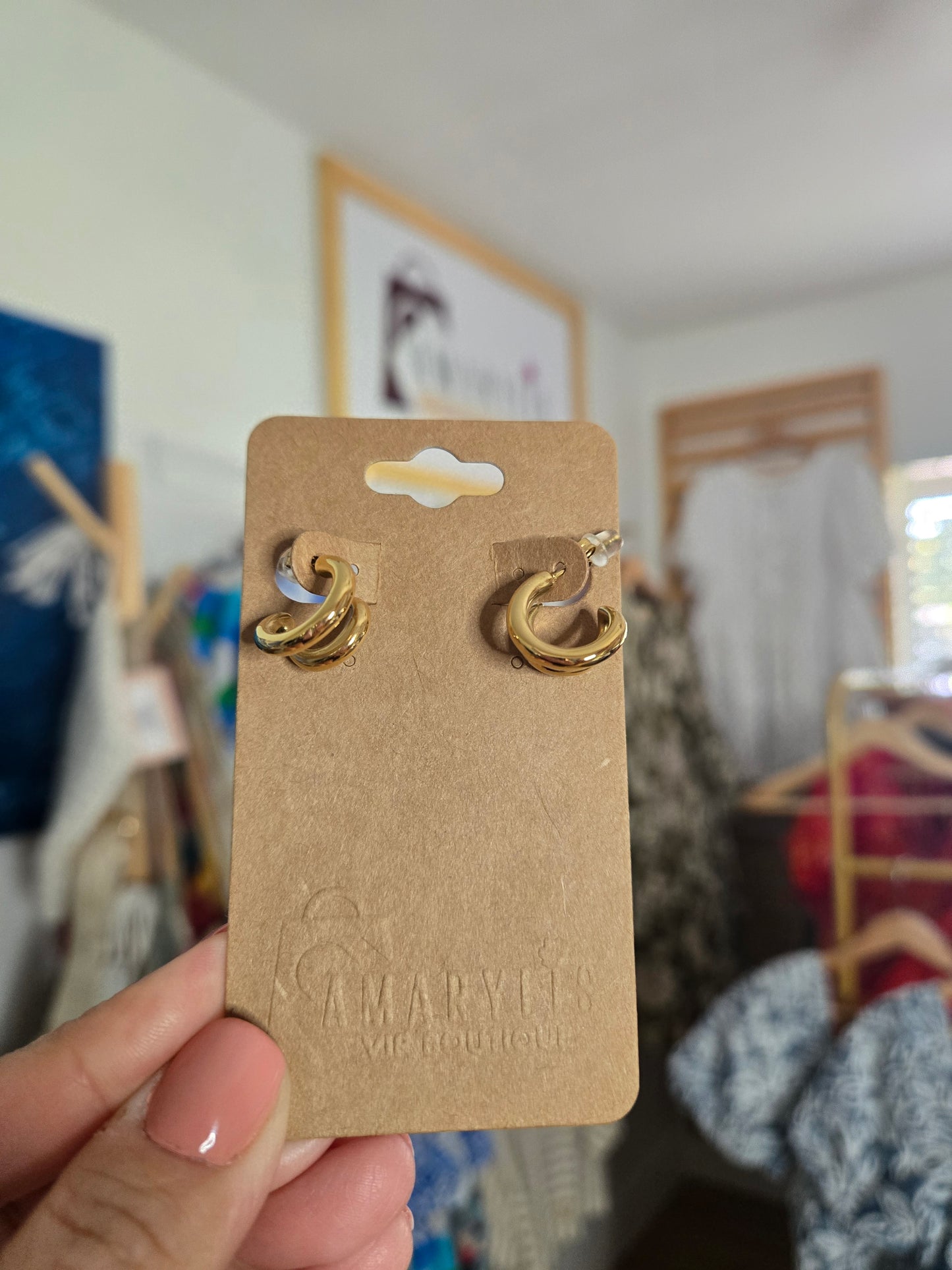 Tarnish-Resistant Double C Hoop Earrings