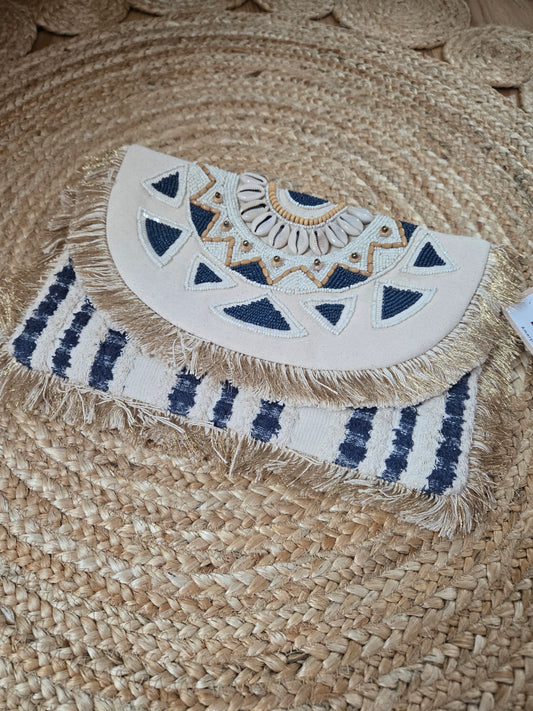 Beaded Mandala Fringe Clutch