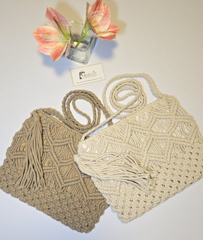 Woven Cotton Crossbody Macrame Bag