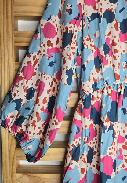 Printed Long Sleeve Maxi Dress