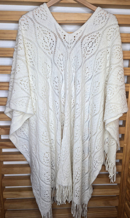 Fringe Ruana with Paisley Design