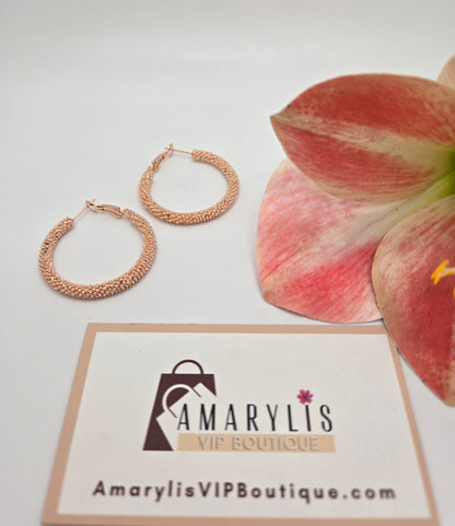 rose gold hoops, shimmer earrings, elegant accessories, lightweight jewelry, versatile earrings, boho chic style