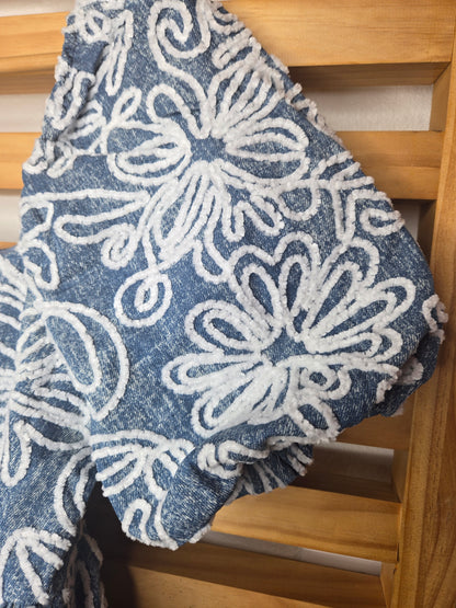 boho style, chic look, denim romper, floral fashion, puff sleeves, square neck, casual chic, wardrobe essential, trendy outfit, amarylis vip boutique