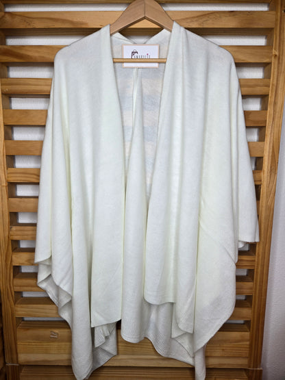 Soft White Lightweight Wrap Ruana