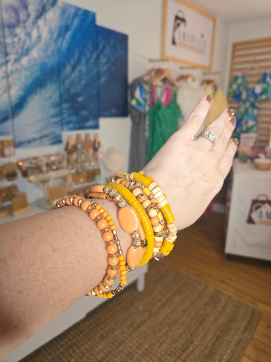 bracelet set, ivory jewelry, beaded bracelet, charm bracelet, boho accessories, women’s jewelry, everyday style, lightweight bracelet, amarylisvipboutique