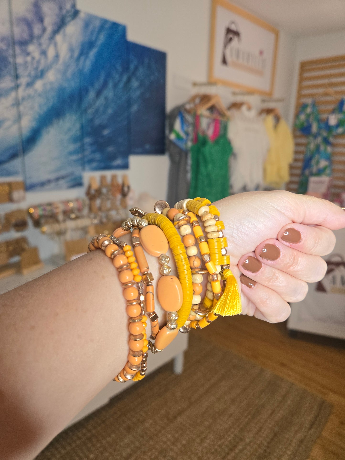 bracelet set, ivory jewelry, beaded bracelet, charm bracelet, boho accessories, women’s jewelry, everyday style, lightweight bracelet, amarylisvipboutique