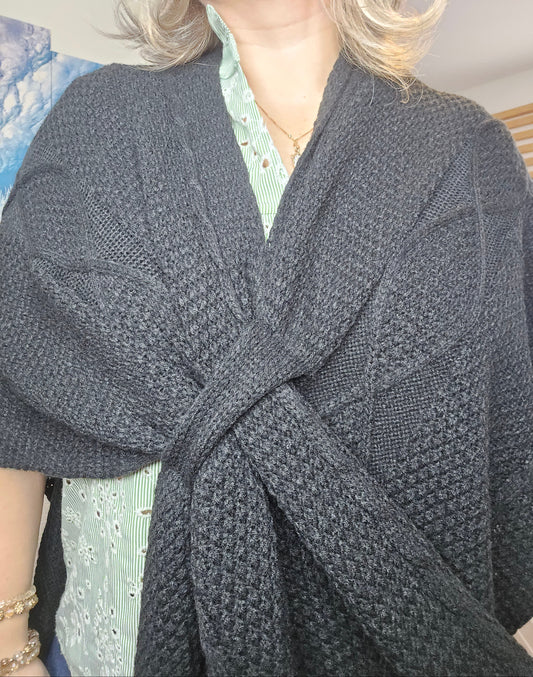 wrap, black wrap, boho accessories, layering piece, versatile style, one size, chic look, fall outfit, elegant touch