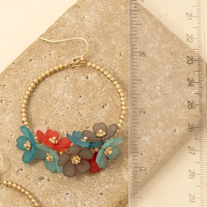 floral earrings, hoop earrings, dangle earrings, boho jewelry, feminine style, gold accessories, modern classics, chic jewelry, gift for her