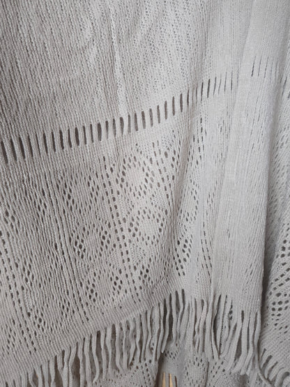 shawl, wrap, ruana, taupe, one size, versatile, chic, layering piece, Messina Pointelle, fashion accessory