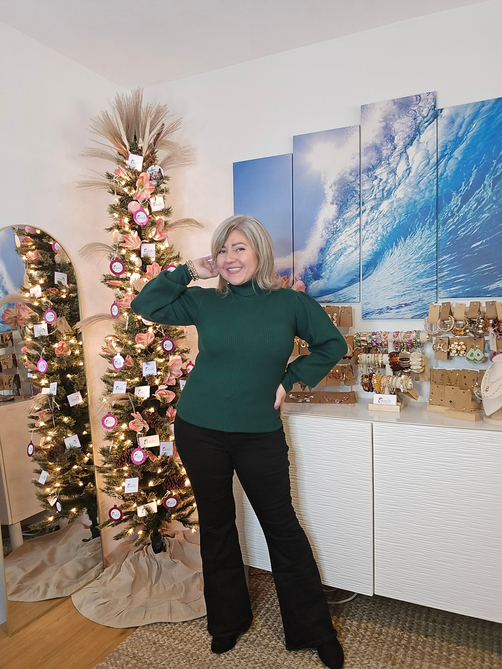 sweater, ribbed turtleneck, puff sleeves, pullover, soft knit, women's fashion, cozy sweater, fall fashion, winter wardrobe