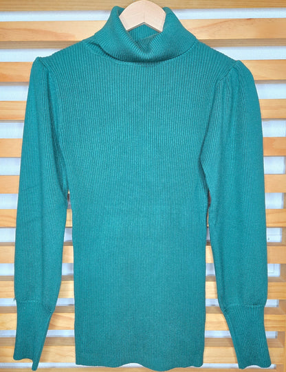 sweater, ribbed turtleneck, puff sleeves, pullover, soft knit, women's fashion, cozy sweater, fall fashion, winter wardrobe