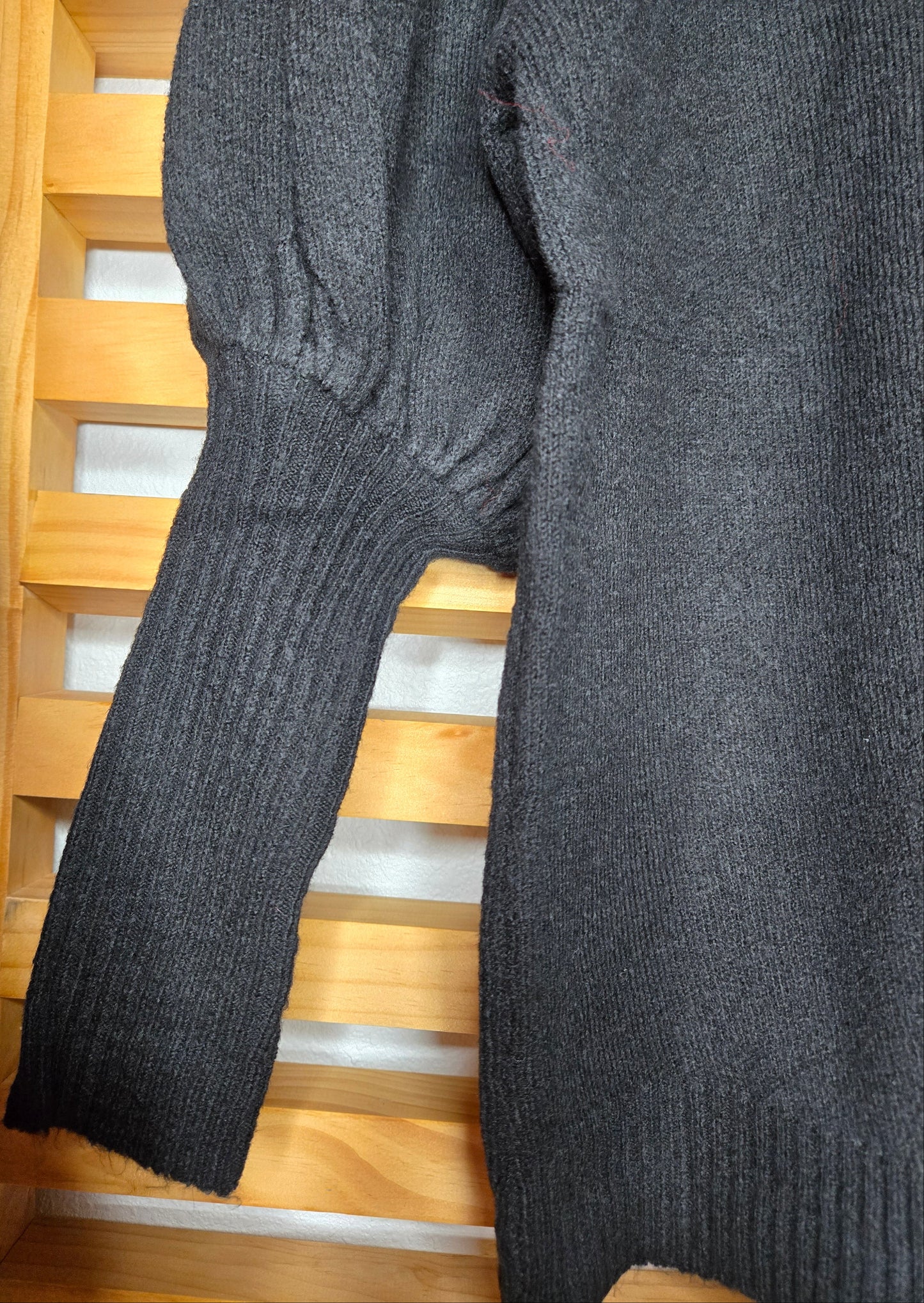 knit sweater, puff sleeve sweater, ribbed sweater, women’s knitwear, cozy fashion, everyday sweater, office outfit, casual chic, fall winter sweater, comfortable fashion