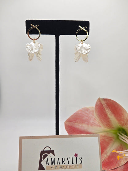 Pearly Blossom Drop Earrings