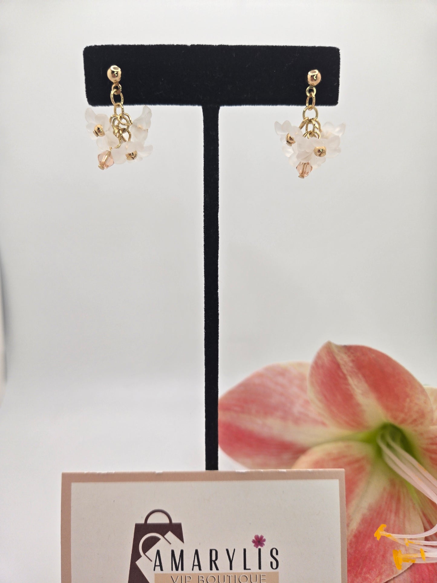 Floral Resin Drop Earrings