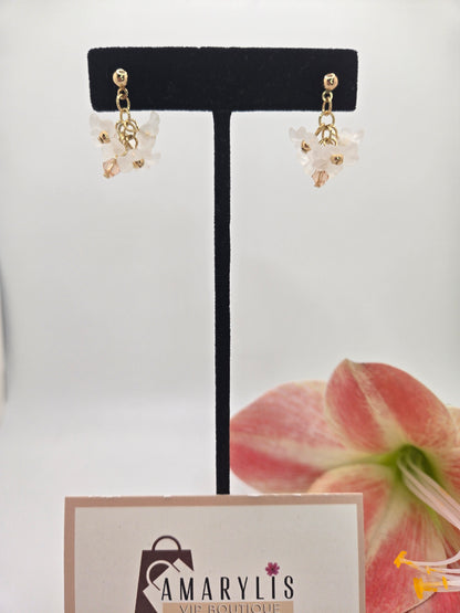 Floral Resin Drop Earrings
