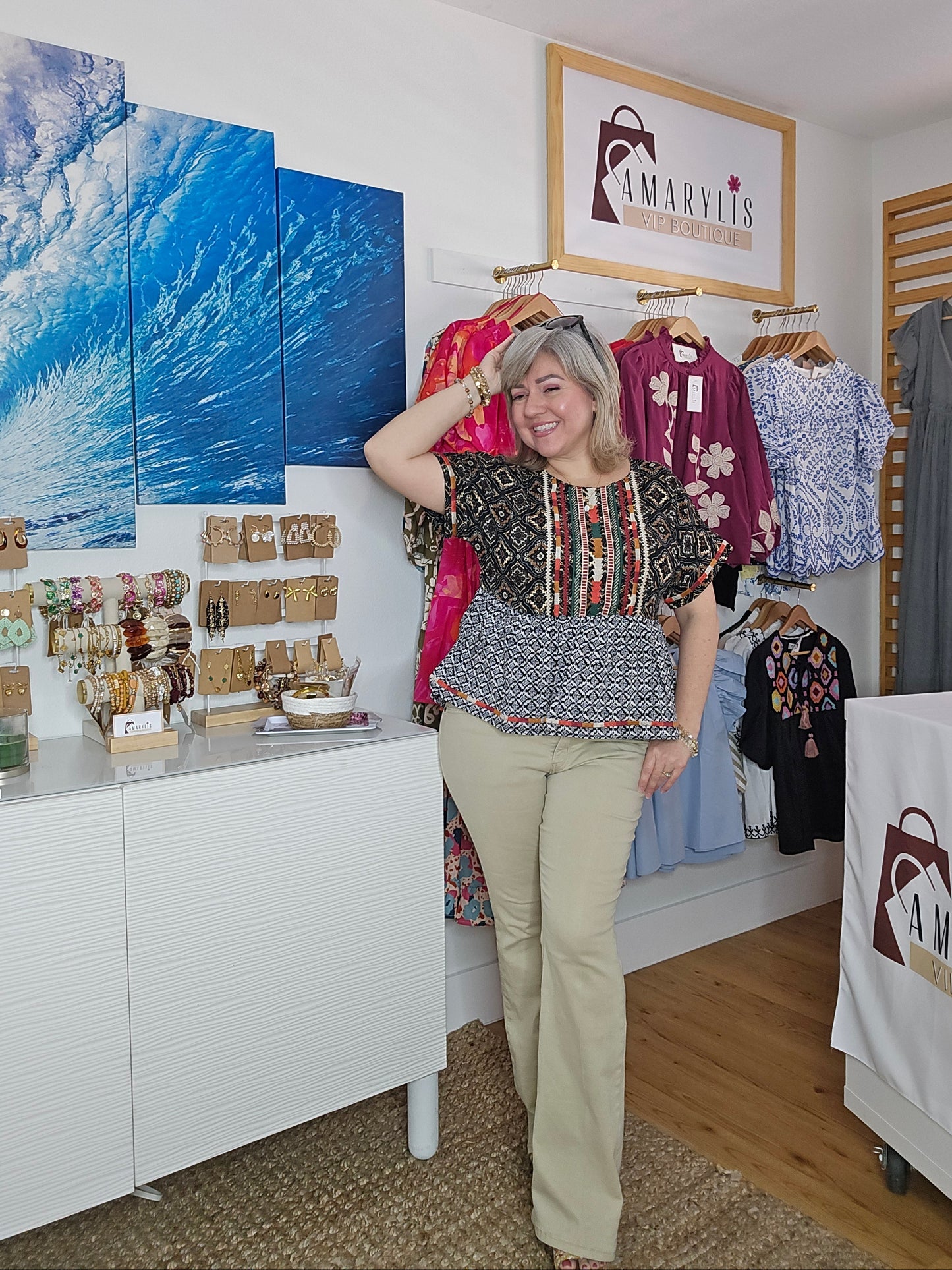 This piece is perfect for lovers of boho embroidered tops, mixed print blouses, and romantic bohemian clothing. A versatile short sleeve boho top designed for women who appreciate feminine, effortless style.