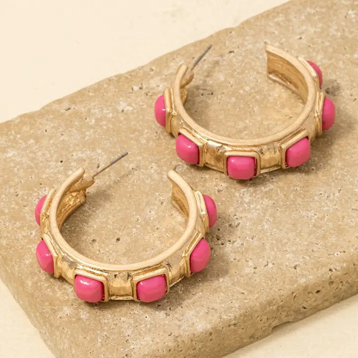 Geometric Acrylic Hoop Earrings