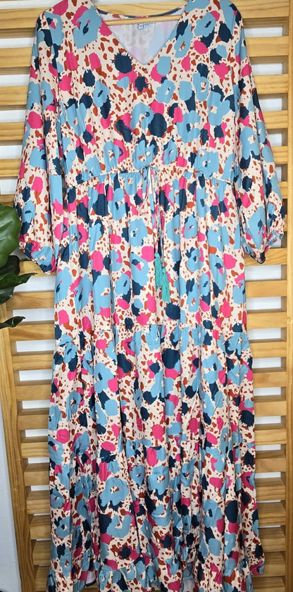 Printed Long Sleeve Maxi Dress