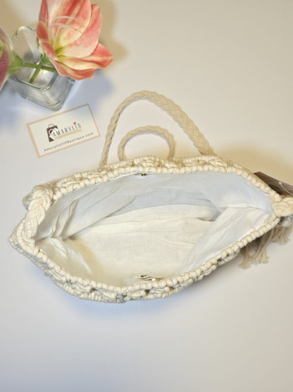 Woven Cotton Crossbody Macrame Bag
