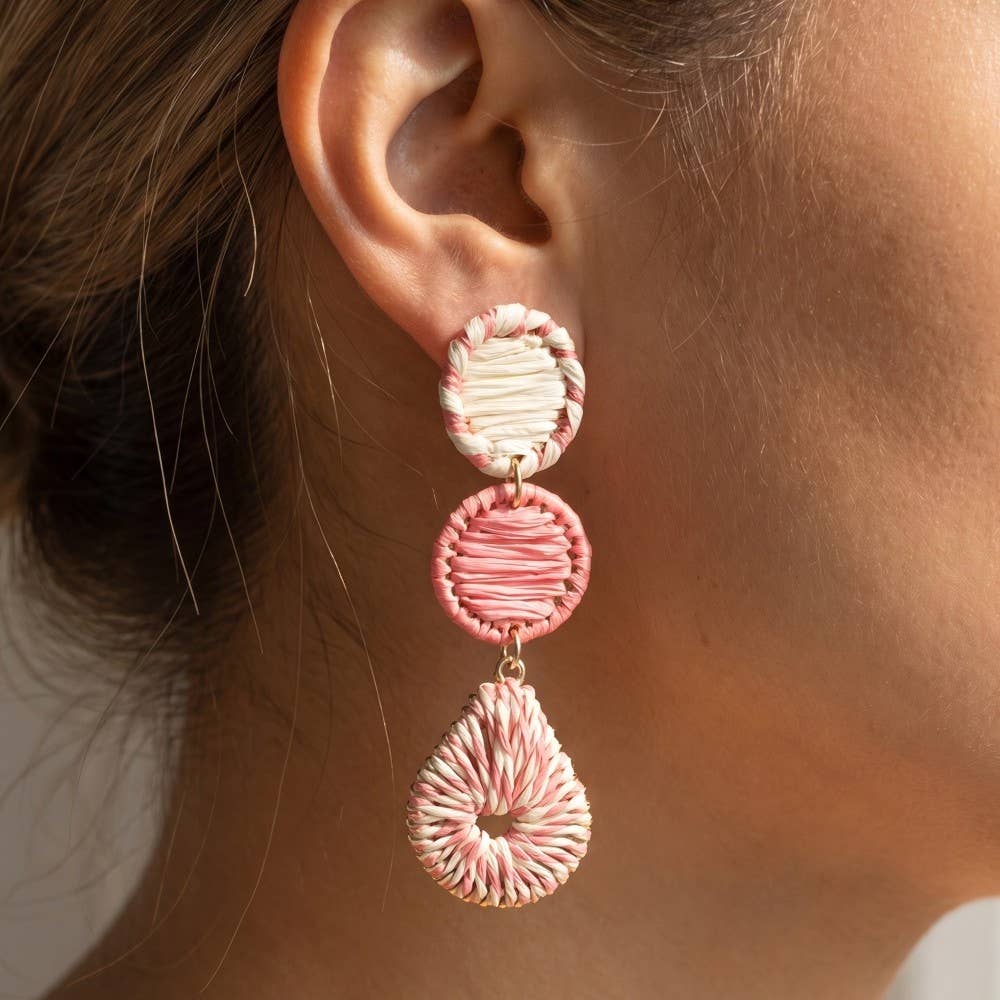 Raffia Teardrop Statement Earrings