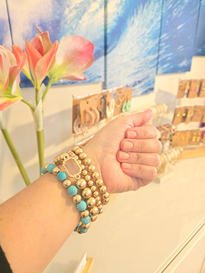 Versatile Metallic Beaded Bracelet