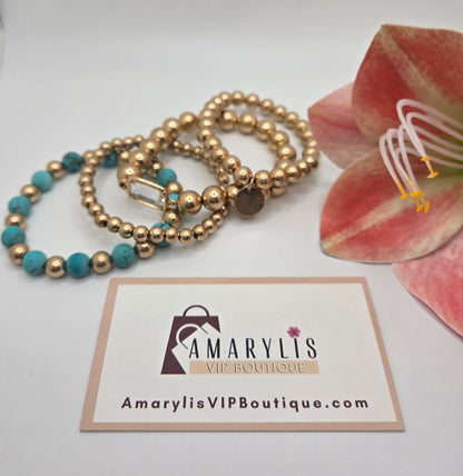 Versatile Metallic Beaded Bracelet