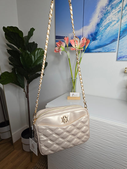 pearl bag, crossbody purse, quilted handbag, vegan leather, phone pocket, braided chain strap, compact bag, everyday style, diamond quilted, soft vegan leather, chic accessory, minimal style, boho touch, amarylisvipboutique, caroline hill