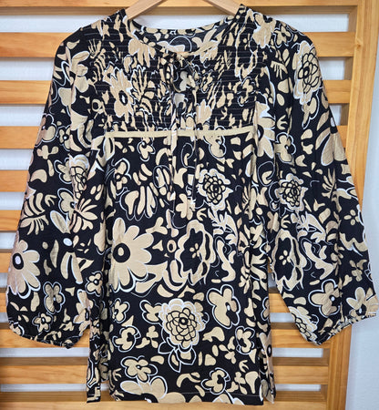 boho style, floral blouse, women’s fashion, bohemian clothing, casual outfit, summer looks, black, amarylisvipboutique