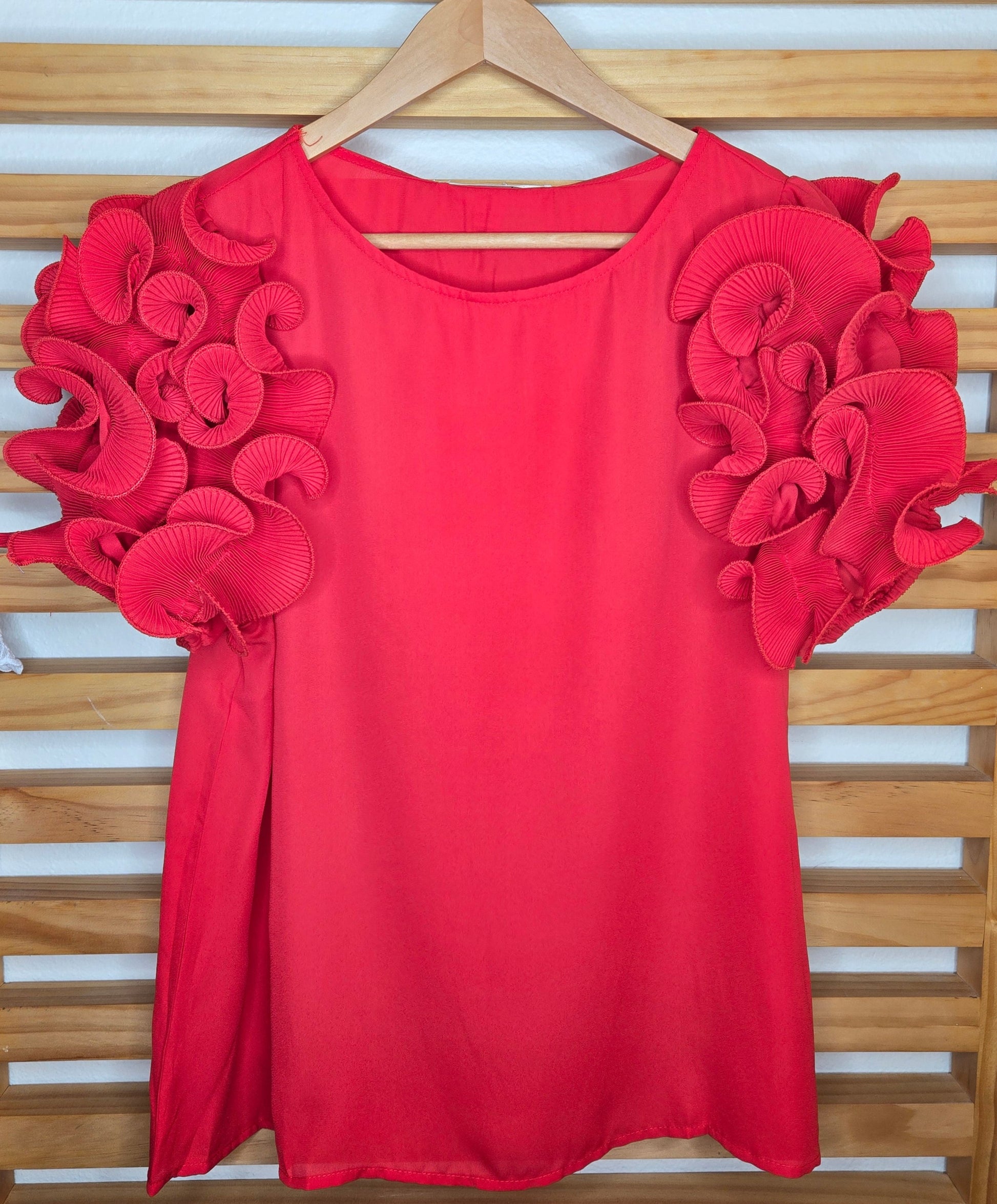 #RedBlouse #PuffSleeves #RuffledNeckline #BohoChic #FeminineFashion #RomanticStyle #BohoVibes #ChicAndClassy #StatementTop #BohoElegance #FashionInspiration #FallFashion #LayeredLooks #ElegantStyle