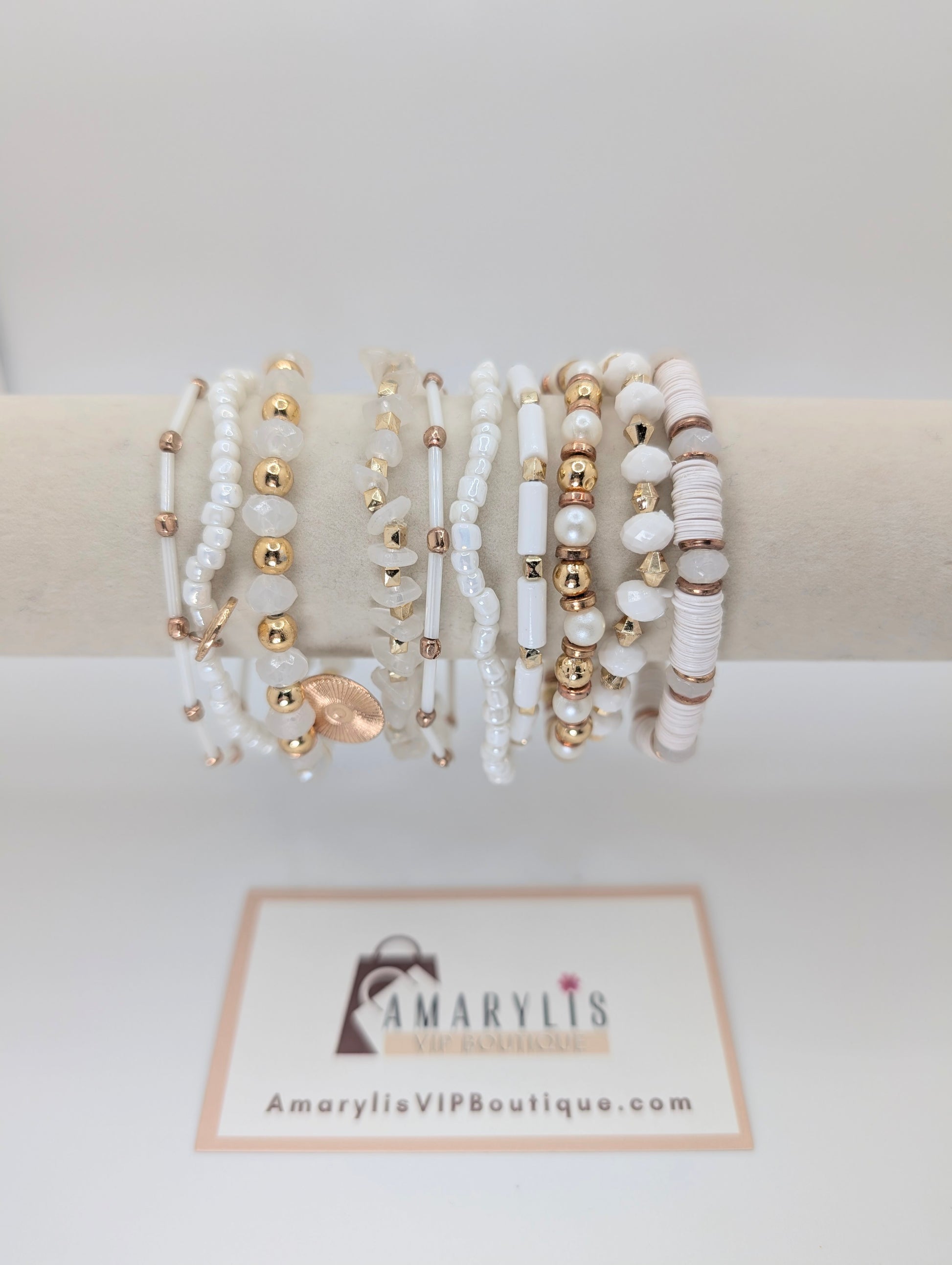 Amarylis VIp Boutique, bracelet, white gold elastic
