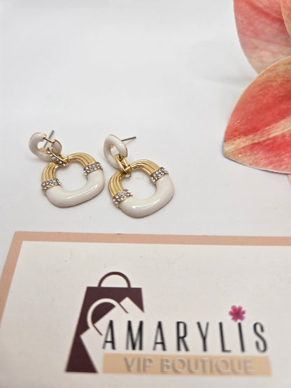 white and gold earrings, zirconia earrings, elegant earrings, sparkling earrings, fashion jewelry, statement earrings, women's accessories, sophisticated earrings, chic earrings, gold jewelry