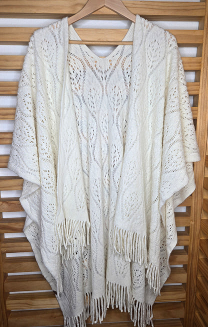 Fringe Ruana with Paisley Design