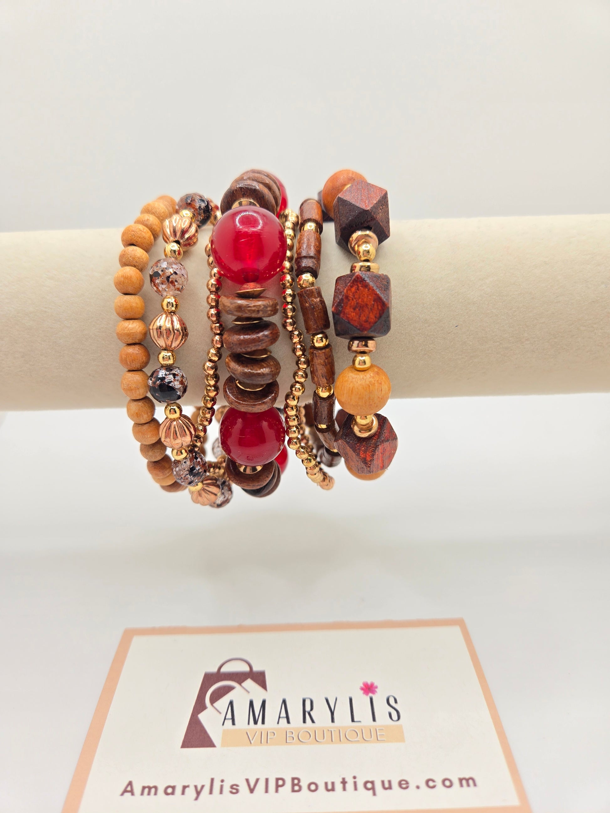 boho bracelet, bead bracelet, geometric jewelry, stretch bracelet, bohemian accessories, wood bead bracelet, layered bracelet set
