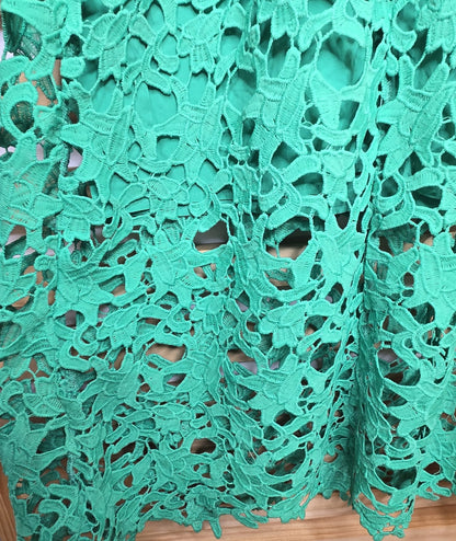 Crochet Lace Green Dress (Midi)