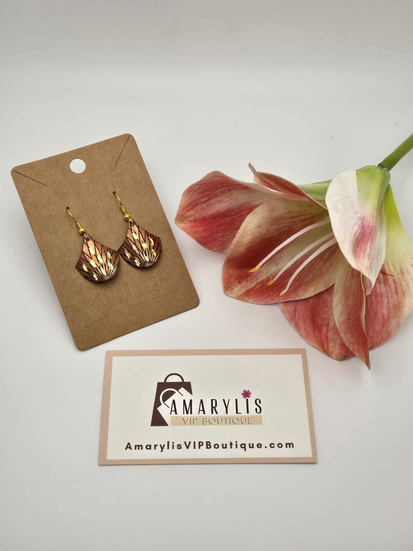 Gold Carved and Black Lined Metal Dangle Earrings