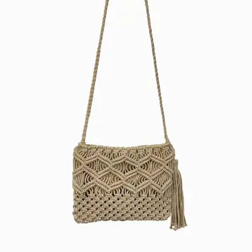 Woven Cotton Crossbody Macrame Bag