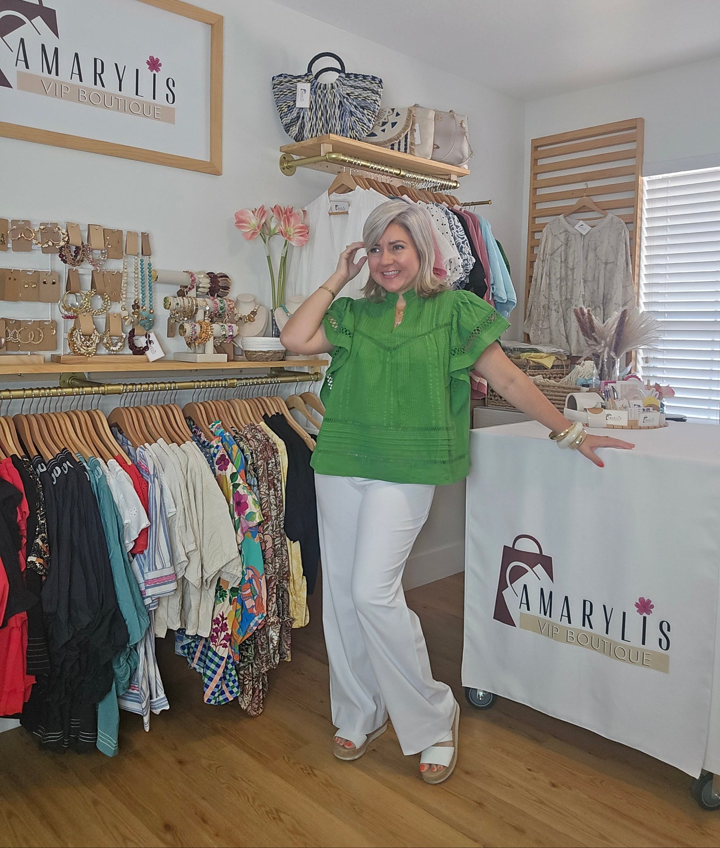 Designed with a flattering V-neckline, delicate lace accents, and soft short sleeves, this versatile piece combines comfort with timeless style. The lightweight fabric and relaxed silhouette make it easy to pair with jeans, shorts, skirts, or dress pants for both casual outings and polished everyday looks.