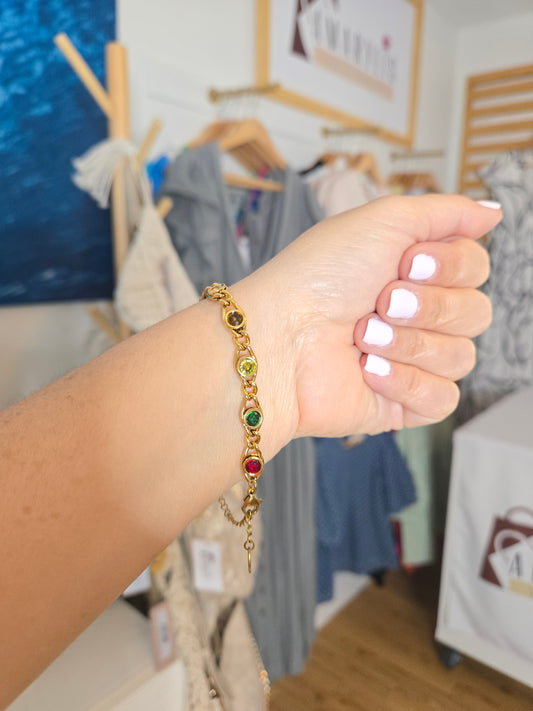 Radiant Colored Zirconia Bracelet